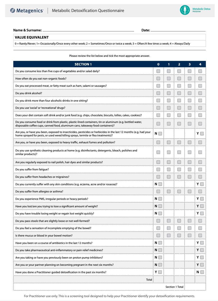 2. Detox | Questionnaire