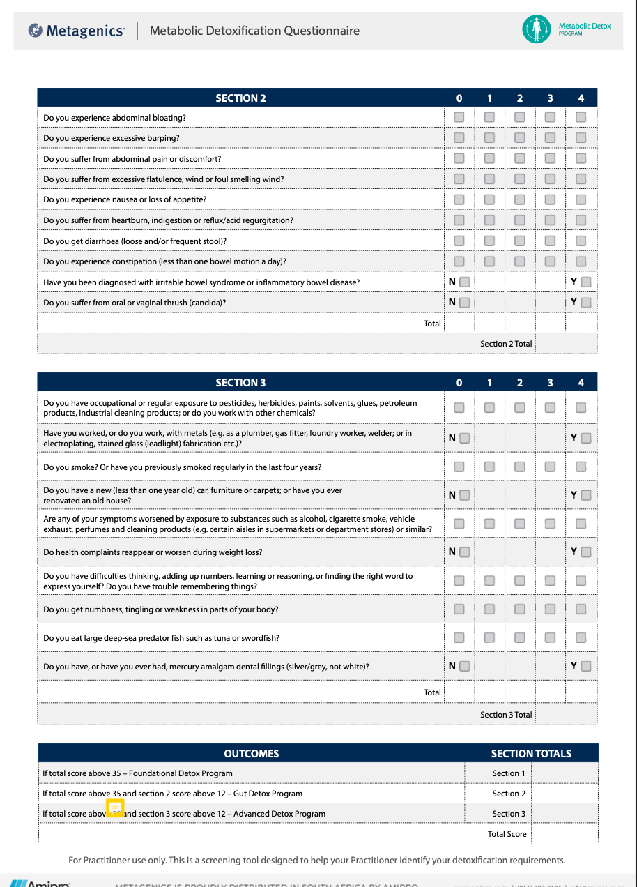 2. Detox | Questionnaire
