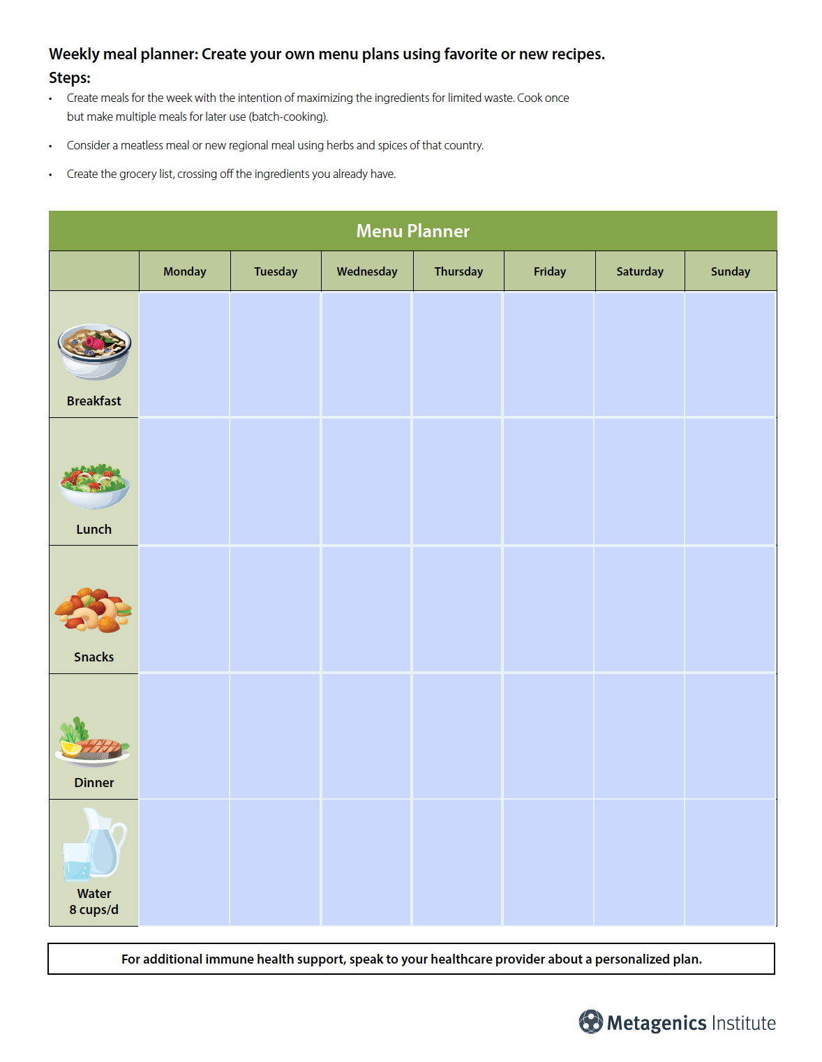 5. Immune | Grocery List
